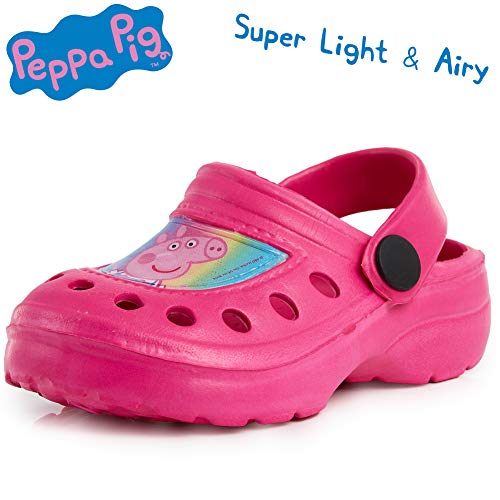 Peppa Pig Sandalias Niña, Zuecos Niña para Playa Piscina Jardin, Cangrejeras Niña para Verano, Chanclas Niña de Color Rosa para Vacaciones, Regalos Originales Niñas (Rosa, Numeric_26_Point_5)