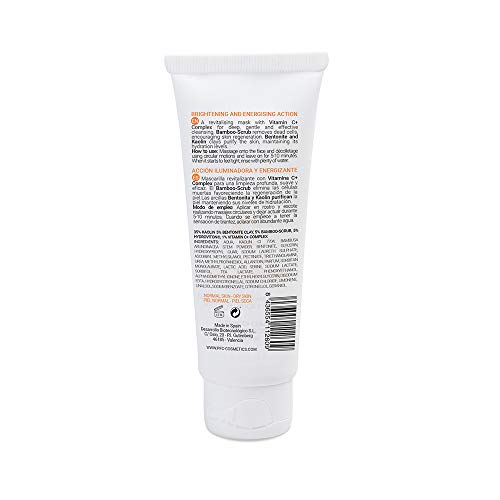 PFC Cosmetic Mascarilla Facial Radiance C+ Clay Mask 75ml Tratamiento de Arcilla Exfoliante con Vitamina C+ Complex Scrub de Bamboo y Caolín para la Limpieza y el Cuidado Personal de la Cara y Piel.