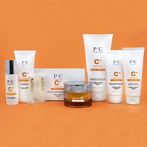 PFC Cosmetic Mascarilla Facial Radiance C+ Clay Mask 75ml Tratamiento de Arcilla Exfoliante con Vitamina C+ Complex Scrub de Bamboo y Caolín para la Limpieza y el Cuidado Personal de la Cara y Piel.