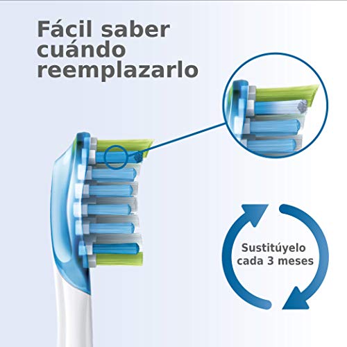 Philips Sonicare HX9042/17 - Pack de dos cabezales control de placa, con tecnología RFID para Diamond Clean Smart, color blanco