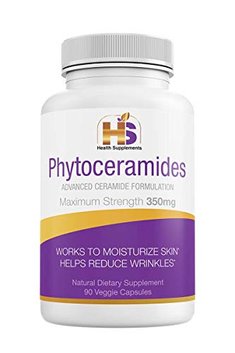 Phytoceramides, 350 Milligram, 90 Veggie Capsules with advanced Ceramides Formulation (3 months supply) Deep Skin Moisturizing, Plant Derived, GMO and Gluten Free - USA Made