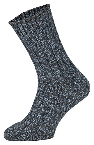 Piarini 4 pares de calcetines de invierno para mujer y hombre, de lana de oveja, gris, natural, azul y antracita, 35-38, 39-42, 43-46, 47-50 4 azules y antracita. 35-38/4 Pares