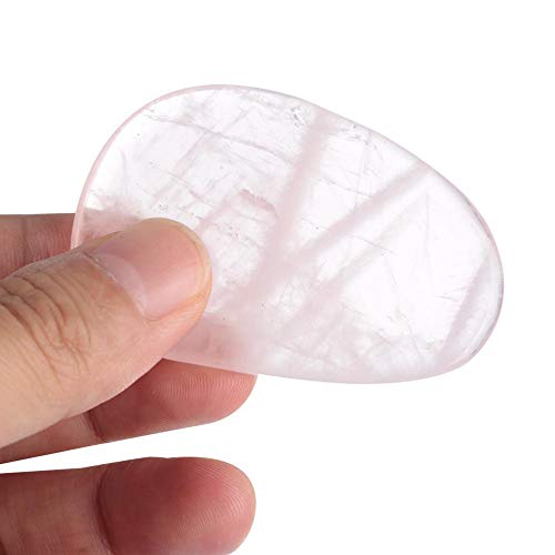 Piedra de cuarzo rosa natural china, herramienta de masaje Guasha, tratamiento facial para raspar la herramienta de cuidado de la salud, antiarrugas antienvejecimiento (2PCS en uno)