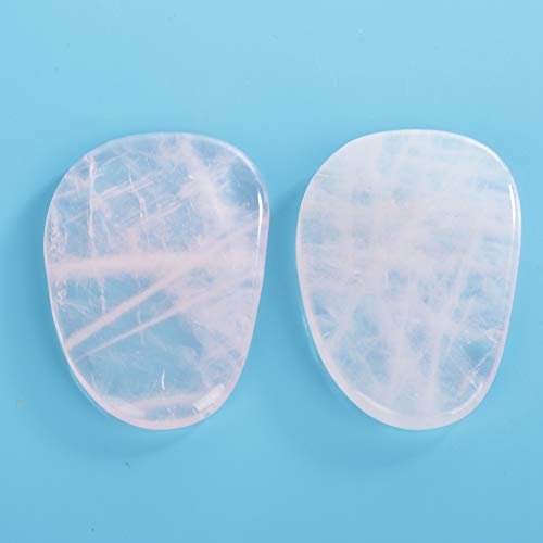 Piedra de cuarzo rosa natural china, herramienta de masaje Guasha, tratamiento facial para raspar la herramienta de cuidado de la salud, antiarrugas antienvejecimiento (2PCS en uno)