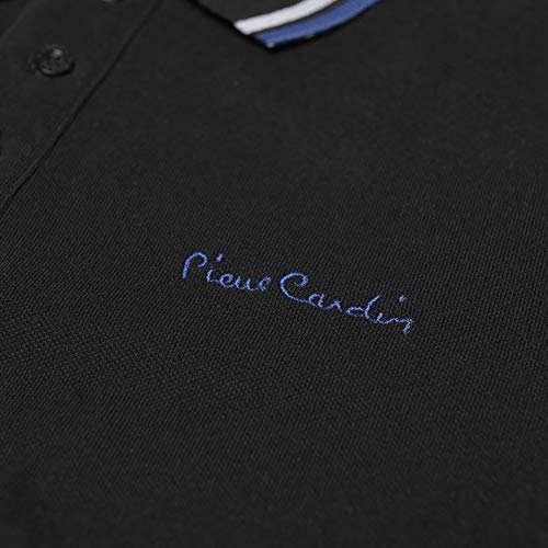 Pierre Cardin - Polo de corte clásico para hombre, con franja en el cuello y las mangas Multicolor Negro ( XXL