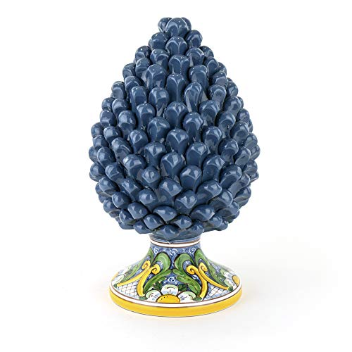 Piña siciliana H 30 cm de cerámica de Caltagirone decorada a mano motivos tradicionales sicilianos