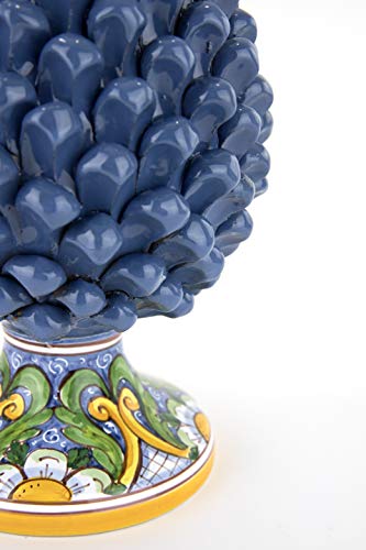 Piña siciliana H 30 cm de cerámica de Caltagirone decorada a mano motivos tradicionales sicilianos