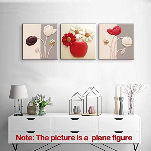 Piy Painting Impresión Cuadro sobre Lienzo Imagen de Tulipanes Elegantes Canvas Print Wall Art Flor de Margarita Representa Amor Puro Decoración para Hogar Sala Regalo Navidad Cumpleaños 3X 30x30cm