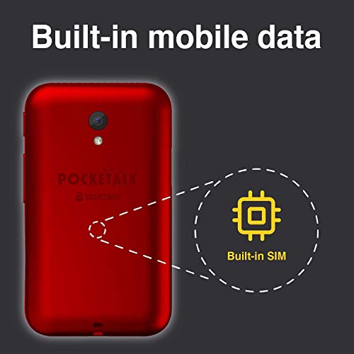 POCKETALK"S" Traductor de voz/camara Rojo - Dispositivo portátil de traducción bidireccional - Datos moviles incorporados (eSIM)