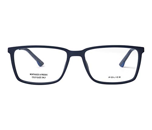 Police VPL-949 06QS Offset 3 - Gafas de sol (acetata, plástico), color azul mate