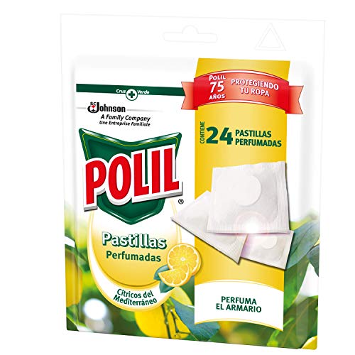 Polil Raid - Pastillas Perfumadas Antipolillas con Aroma Cítricos Del Mediterraneo, (Pack de 3 x 24 pastillas, total 72)