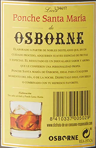 Ponche Santa María de Osborne Bebida espirituosa elaborada a base de licor de Brandy de jerez - botella de 1L