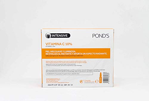 Ponds Ampollas faciales Vitamina C 12 Unidades 24 ml, Naranja