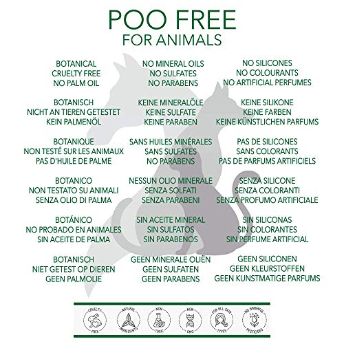 POO FREE Natural - CHAMPÚ CALMANTE para Caballos - con Aloe Vera, Geranio & Lavanda - 250ml Sulfatos, Sin Parabenos, Sin Silicona. Concentrado, Limpia, Calma, Hidrata, Alivia.