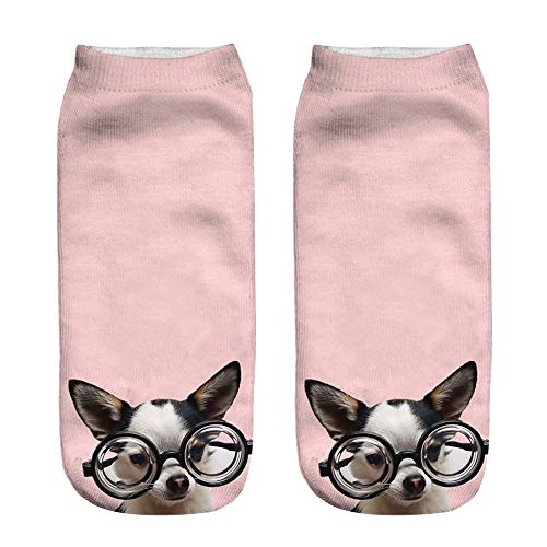 Popular Divertido Unisex Calcetines Lindos Calcetines Cortos Calcetines Para Mujer Tobillera Impresa 3D Para Perros Casual