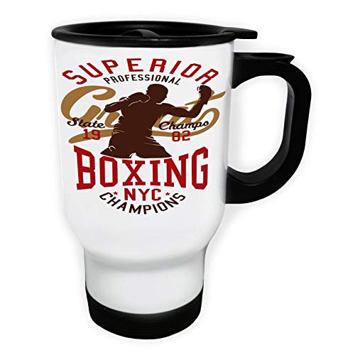 Professional Boxing NYC White Thermo Travel Mug 14oz ff373tw