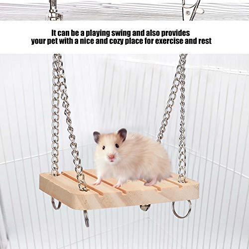 Pssopp Hamster Swing Toy Cama Colgante para Mascotas de Madera Jaula para hámster Accesorios para hámster Jerbo Conejillo de Indias Chinchilla