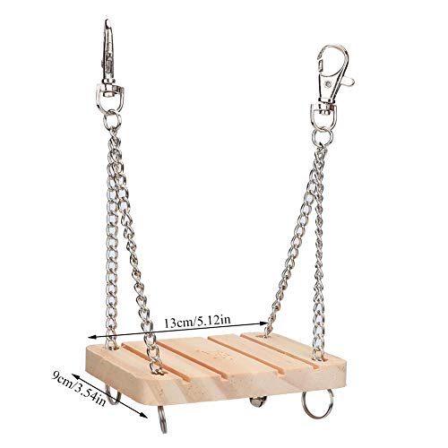 Pssopp Hamster Swing Toy Cama Colgante para Mascotas de Madera Jaula para hámster Accesorios para hámster Jerbo Conejillo de Indias Chinchilla