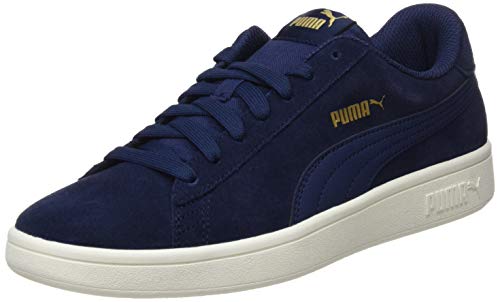 PUMA Smash V2, Zapatillas Unisex Adulto, Azul (Peacoat Team Gold/Whisper White), 40.5 EU