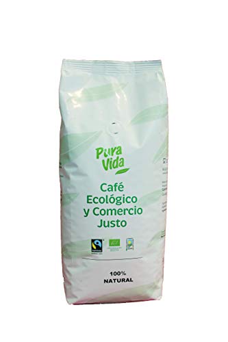 Pura Vida Café Ecológico y Comercio Justo en Grano 100% Arábica - 1000 gr