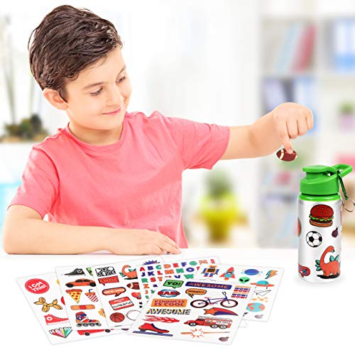 Purple Ladybug Decora tu Propia Botella Agua para Niños con Montones de Pegatinas Infantiles – Botella sin BPA 560 ml – Regalos Originales para Niños de Todas Las Edades – Set de Manualidades Niños