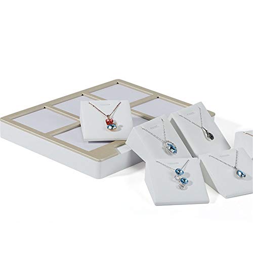 QinWenYan Caja de Almacenamiento de Joyas Bandeja Apilable Pulseras De La Joyería De Metal Collares Aretes Anillo Organizador De La Revista Pantalla (Design : Necklace Jewelry Box, Size : 26.5x21cm)