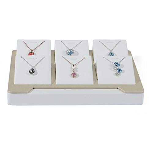 QinWenYan Caja de Almacenamiento de Joyas Bandeja Apilable Pulseras De La Joyería De Metal Collares Aretes Anillo Organizador De La Revista Pantalla (Design : Necklace Jewelry Box, Size : 26.5x21cm)