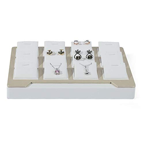 QinWenYan Caja de Almacenamiento de Joyas Bandeja Apilable Pulseras De La Joyería De Metal Collares Aretes Anillo Organizador De La Revista Pantalla (Design : Necklace Jewelry Box, Size : 26.5x21cm)