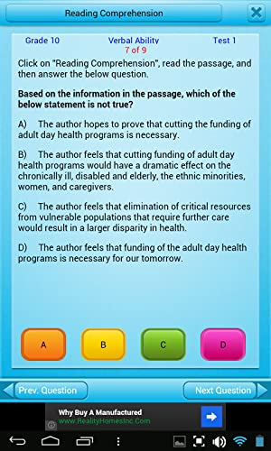 QVprep Lite School Edition: Grade 3 4 5 6 7 8 9 10 Cuantitativa y Verbal Ability Pruebas de la práctica para 3ro 4to 5to 6to 7mo 8vo 9no 10mo grado