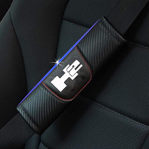 QWASZX Cubiertas de Hombro de cinturón de Seguridad de 2 Piezas, para Hummer H2, Fibra de Carbono, Accesorios de cojín Transpirable Estilo Deportivo de Carreras automotrices