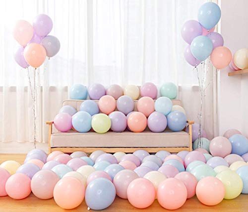 QYY 100pcs Globos Pastel Globos Macaron Pastel Color Globo de Latex para Graduaciones, Fiestas, cumpleaños, día de San Valentín, Decoraciones