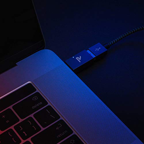 RAMPOW Adaptador USB Tipo C a USB 3.1[OTG] con LED Adaptador USB C -Garantía de por Vida- Compatible para MacBook Pro 2016/2017, Huawei, Samsung, ChromeBook Pixel y más - Gris,2 Unidades