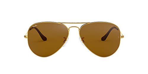 Ray-Ban Aviator Large Metal, Gafas de Sol Unisex Adulto, Marrón (Gold (001/33)), 58Marrón (Gold (001/33)), 58