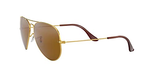 Ray-Ban Aviator Large Metal, Gafas de Sol Unisex Adulto, Marrón (Gold (001/33)), 58Marrón (Gold (001/33)), 58