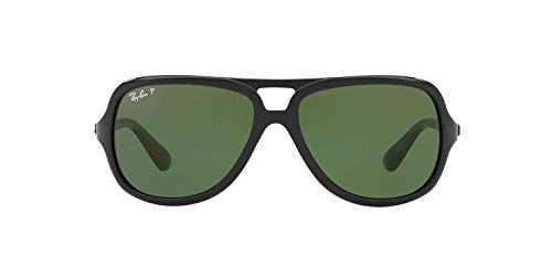 Ray-Ban Men's Polarized Aviator Sunglasses, Matte Black, 59 mm