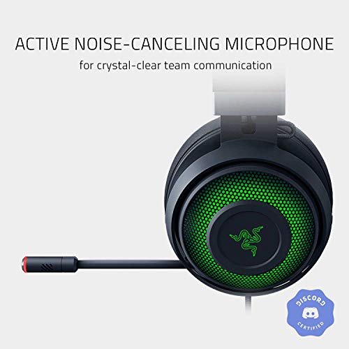 Razer Kraken Ultimate Auriculares Gaming USB, Con Micrófono con cancelación activa de ruido, THX Spatial Audio, RGB Chroma, Compatible con PC, PS4 y Switch Dock, Negro