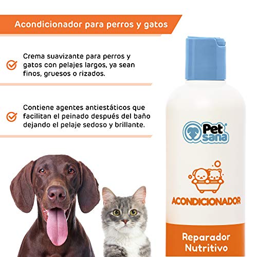 RC ocio Acondicionador suavizante para Perros y Gatos de Pelo Largo y Corto/Champu mascarilla para Perro Evita tirones desenredante Durante el Cepillado/Acabado Profesional