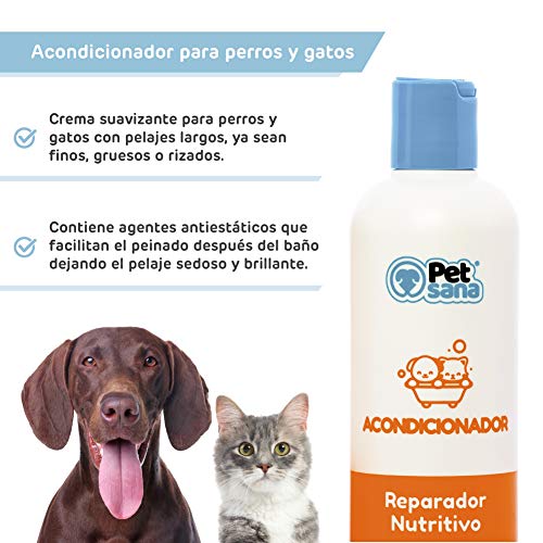 RC ocio Pack Champu Perro Pelo Largo + Acondicionador suavizante Aceite de Vison Protege nutre el Pelaje para Uso en Razas de Pelo Largo como Yorkshires, Afgano, Maltés, Lhasa Apso, y Setters