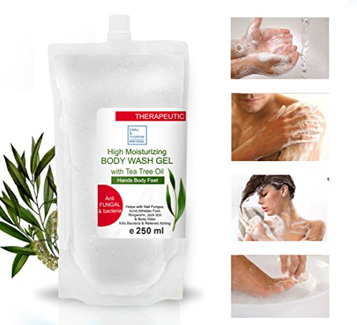 Recarga Jabón Ultra Hidratante Terapéutico con Aceite de Árbol de Té Purificante Anti hongos Anti Acné 250 ml - Gel de Baño - Gel de Ducha