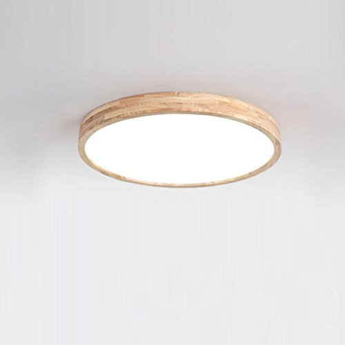 Regulable LED Lámpara de techo, madera moderno plafón, Mesas redondo Diseño Techo de iluminación, creativos de luces para salón dormitorio, 36 W Con Mando A Distancia, 2700 Lúmenes, diámetro 55 cm