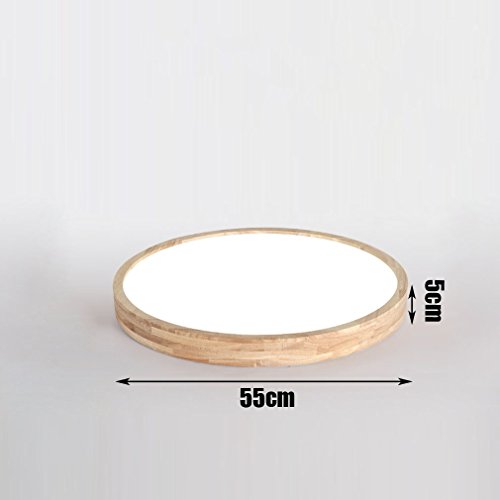 Regulable LED Lámpara de techo, madera moderno plafón, Mesas redondo Diseño Techo de iluminación, creativos de luces para salón dormitorio, 36 W Con Mando A Distancia, 2700 Lúmenes, diámetro 55 cm