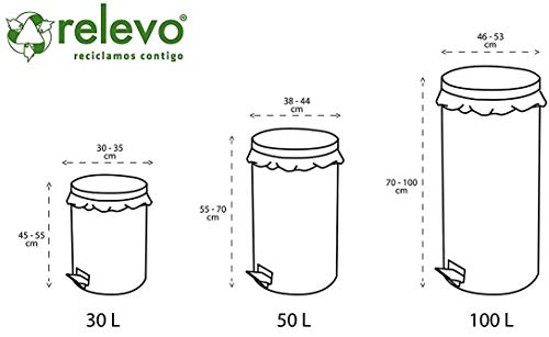 Relevo 100% Reciclado Bolsas de Basura, extra resistentes 30 L, 45 bolsas