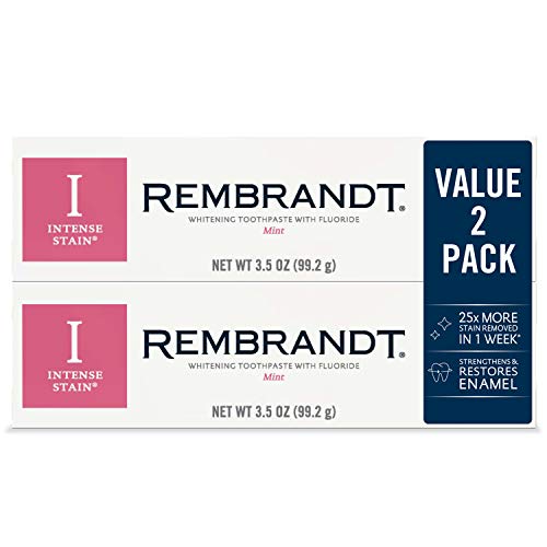 Rembrandt Dentifricio, Stain intenso, Menta sapore, 3,52 once (2 pezzi)