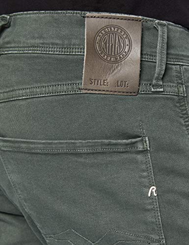 REPLAY Anbass Vaqueros Slim, Verde (Military Green 30), W28/L30 (Talla del Fabricante: 28) para Hombre