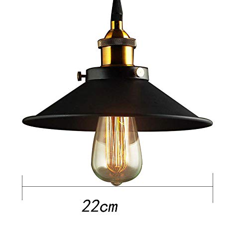 Retro Vintage Colgante de Luz - E27 Industrial Metal Pantallas de Iluminación Clásico Edison Iluminación, Moderna Lámpara de Techo para Loft Restaurante Coffee Bar ø22cm