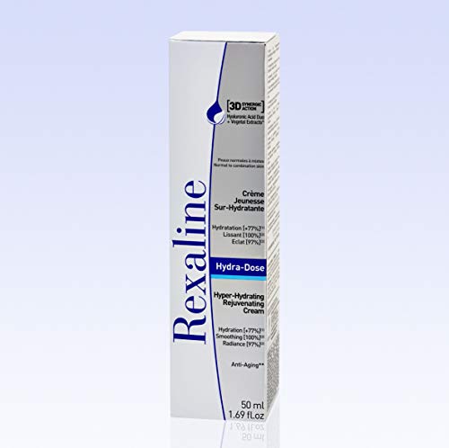 Rexaline - Hydra-Dose - Crema sobre-hidratante - Crema antiarrugas con ácido hialurónico - Tratamiento facial antiedad - Crema de día y de noche - Todo tipo de pieles - Cruelty free - 50ml