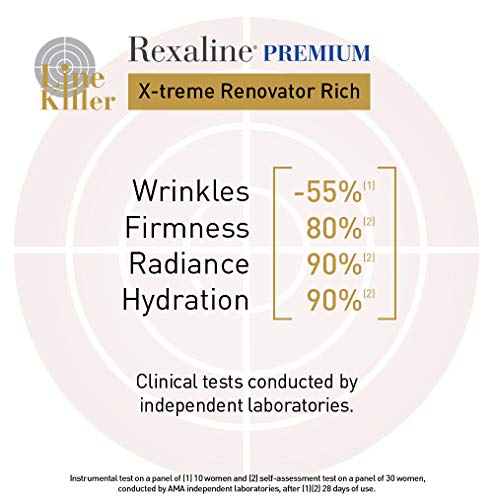 Rexaline - X-treme Renovator Rich - Crema regeneradora antiedad - Crema antiarrugas de ácido hialurónico - Nutritiva y calmante - Tratamiento facial hidratante - Piel seca - Cruelty free - 50ml