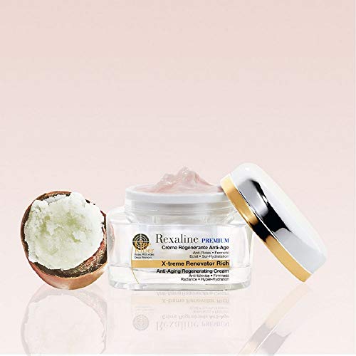 Rexaline - X-treme Renovator Rich - Crema regeneradora antiedad - Crema antiarrugas de ácido hialurónico - Nutritiva y calmante - Tratamiento facial hidratante - Piel seca - Cruelty free - 50ml