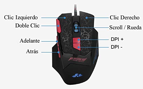 Rii RK900+ Teclado Gaming con sensibilidad mecánica Completo,Combo de Teclado y ratón con Cable,Diseño Gaming Multicolor retroiluminado,Especial para Gamers.