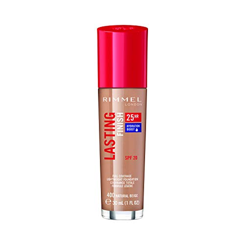 Rimmel London Lasting Finish Foundation 25H Base de Maquillaje Tono 400 Natural Beige - 112 gr